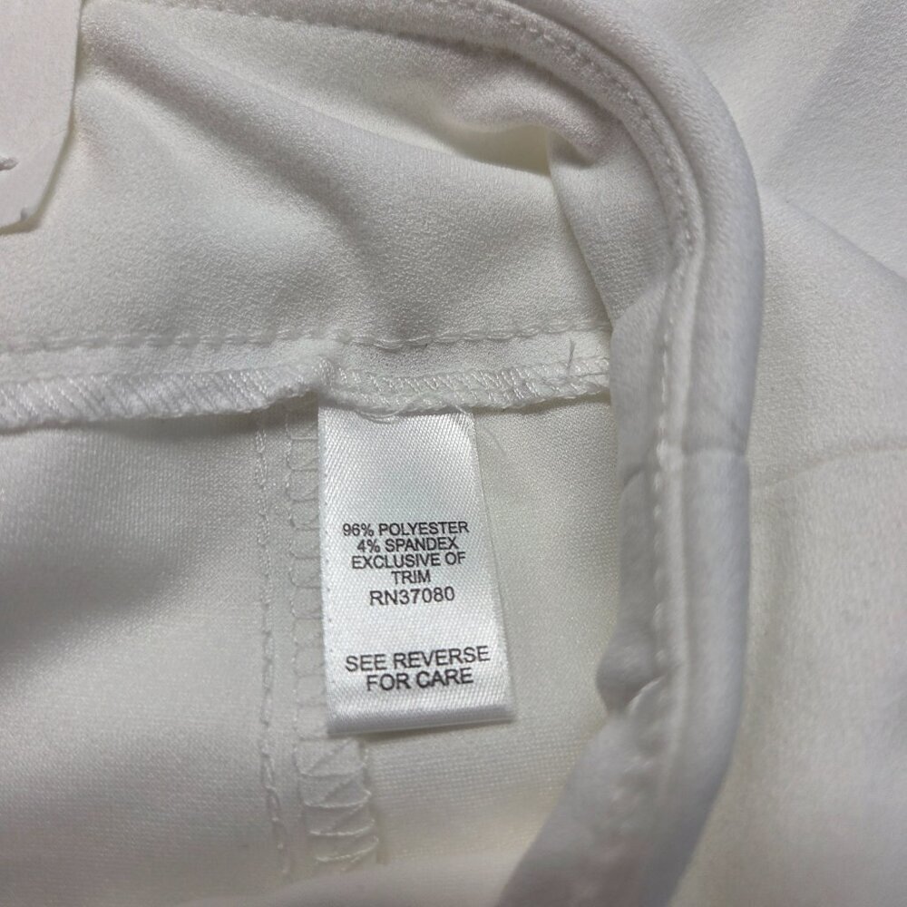 Cato 18/20 Women's Petite White Mid-Rise Slim Leg Casual Dress Pants - Picture 11 of 12